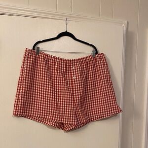 SHEIN Red Checkered Women's Shorts